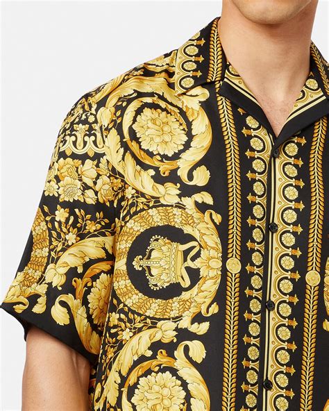 versace square spiral shirt|Versace barocco silk shirt.